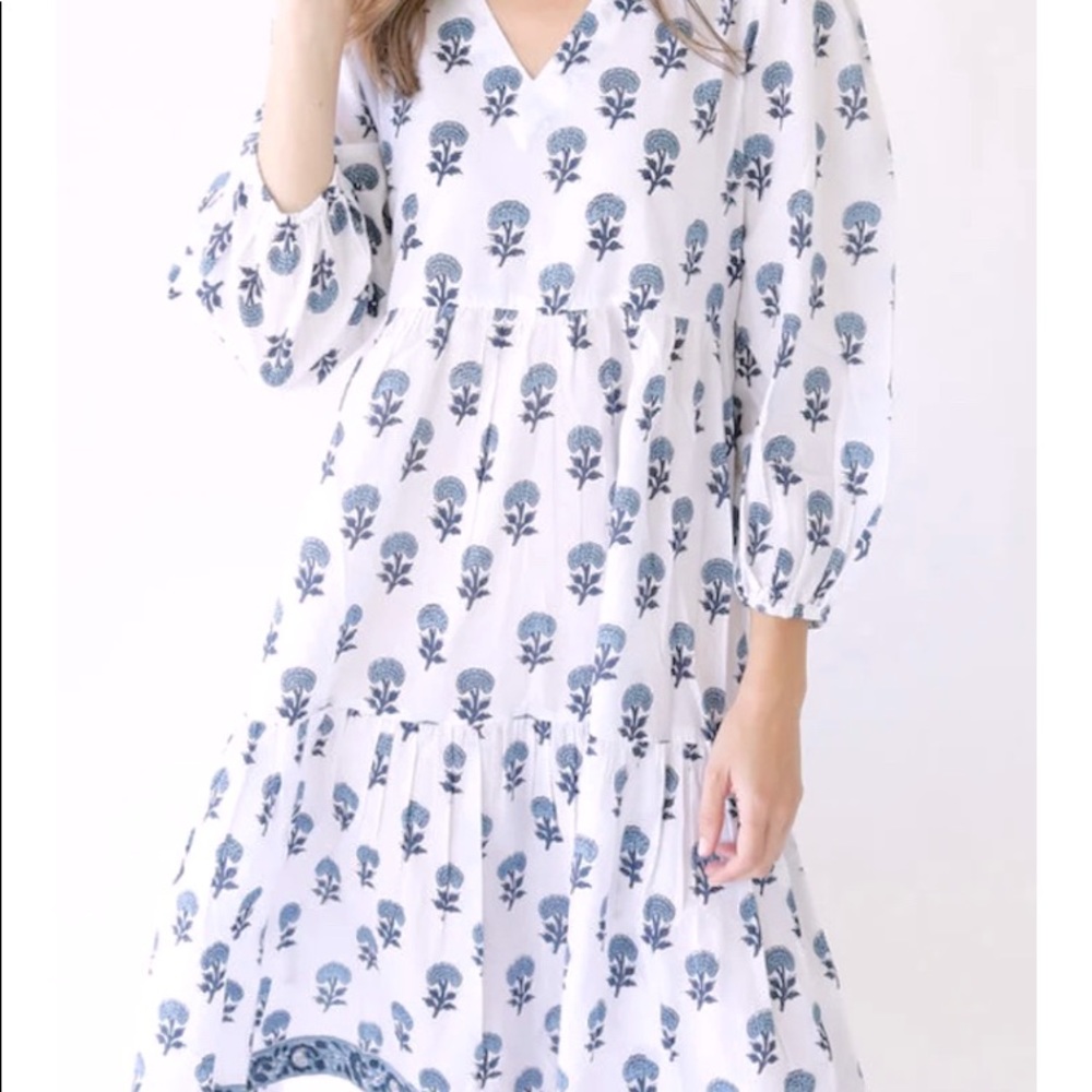 Block print midi dress!